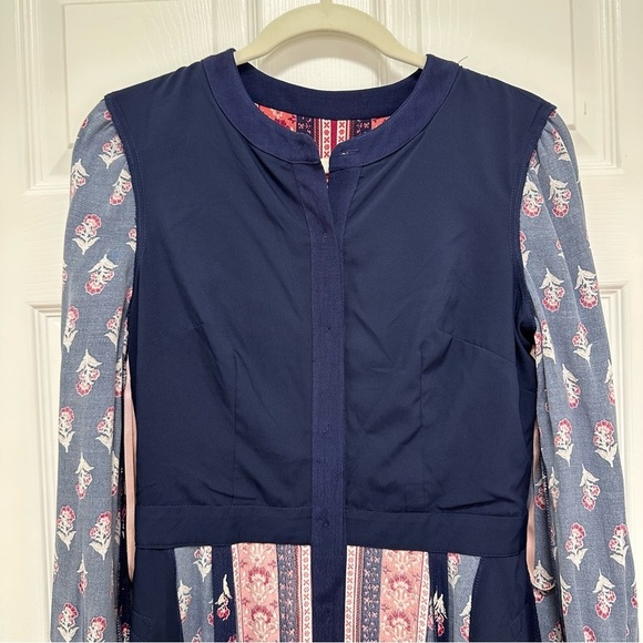 NWT Gal Meets Glam Carlene Long Sleeve Fit & Flare Navy Floral Dress Size 4 - Picture 9 of 12